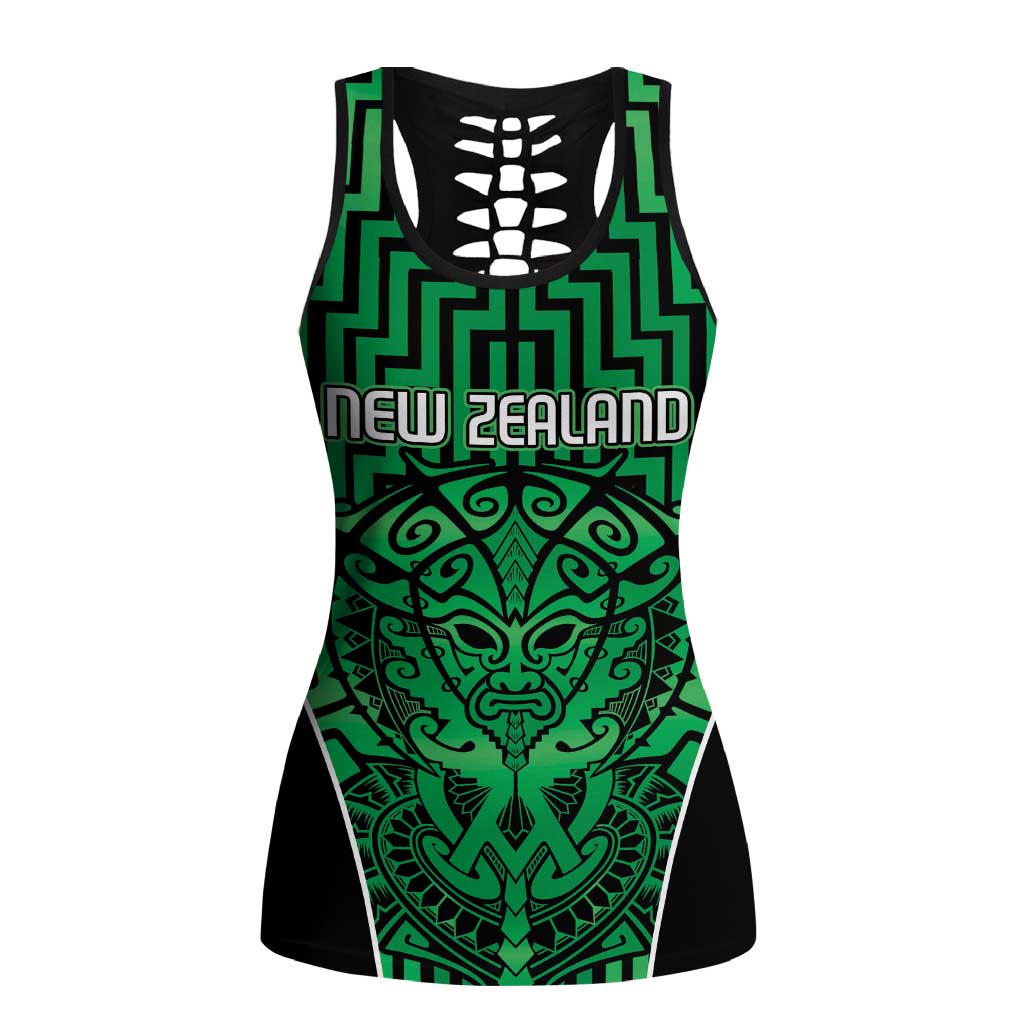 Basketball New Zealand Hollow Tank Top Green Maori Ta Moko Indigenous - Aussie Hoodie