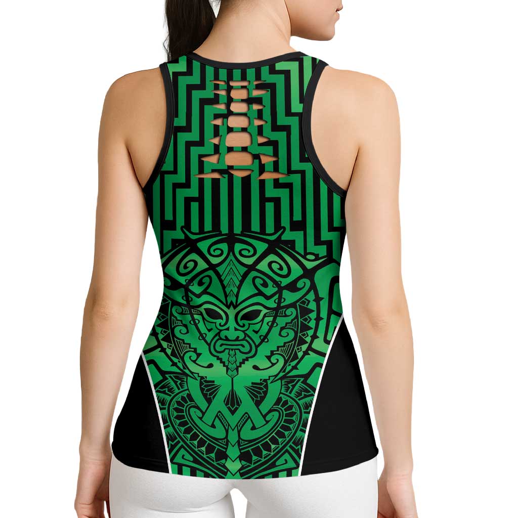 Basketball New Zealand Hollow Tank Top Green Maori Ta Moko Indigenous - Aussie Hoodie