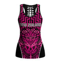 Basketball New Zealand Hollow Tank Top Pink Maori Ta Moko Indigenous - Aussie Hoodie