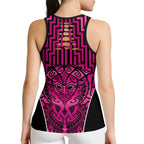 Basketball New Zealand Hollow Tank Top Pink Maori Ta Moko Indigenous - Aussie Hoodie
