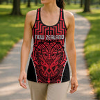 Basketball New Zealand Hollow Tank Top Red Maori Ta Moko Indigenous - Aussie Hoodie