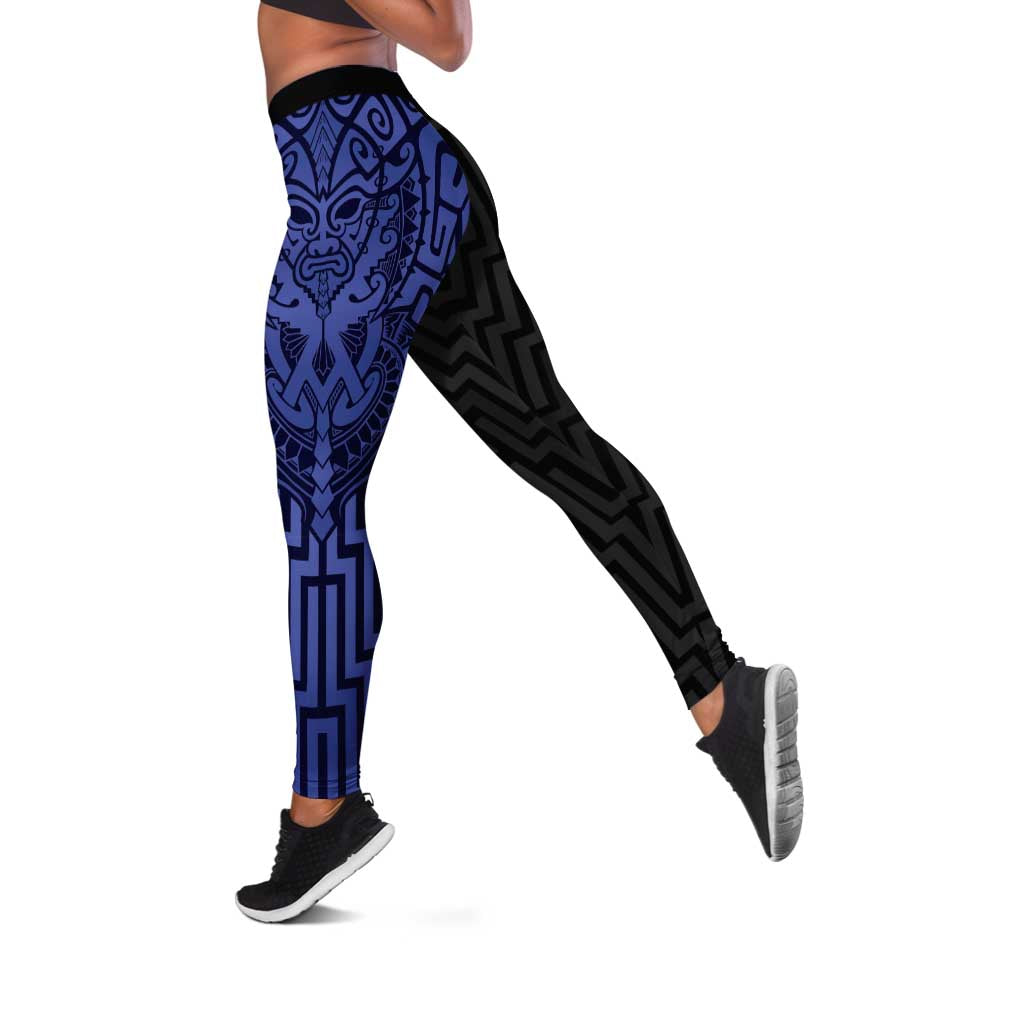 Basketball New Zealand Leggings Blue Maori Ta Moko Indigenous - Aussie Hoodie