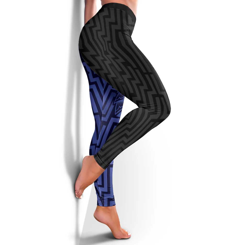 Basketball New Zealand Leggings Blue Maori Ta Moko Indigenous - Aussie Hoodie