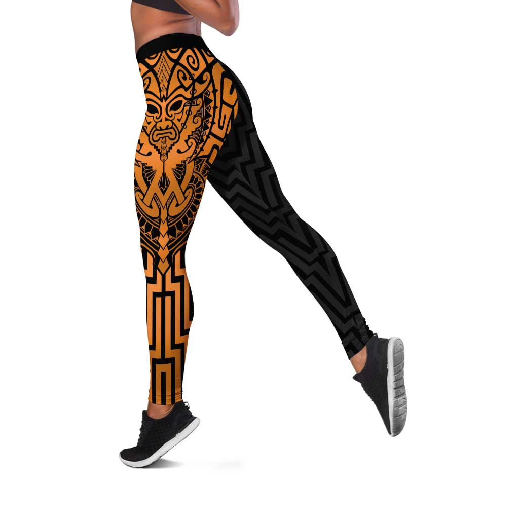Basketball New Zealand Leggings Gold Maori Ta Moko Indigenous - Aussie Hoodie