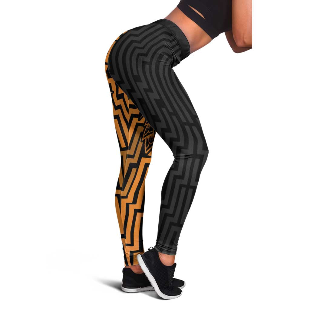 Basketball New Zealand Leggings Gold Maori Ta Moko Indigenous - Aussie Hoodie