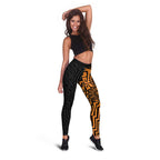 Basketball New Zealand Leggings Gold Maori Ta Moko Indigenous - Aussie Hoodie
