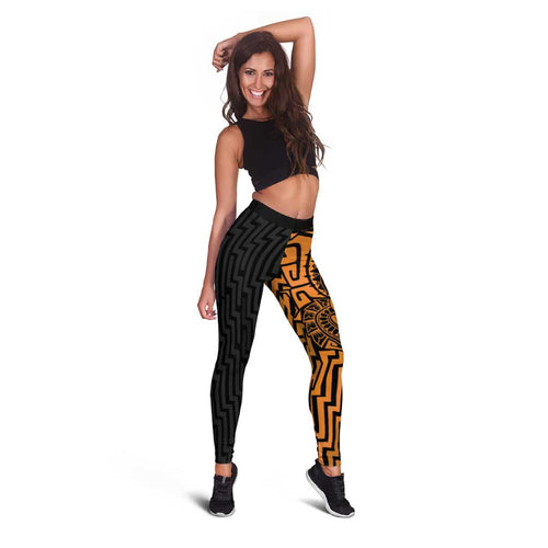 Basketball New Zealand Leggings Gold Maori Ta Moko Indigenous - Aussie Hoodie