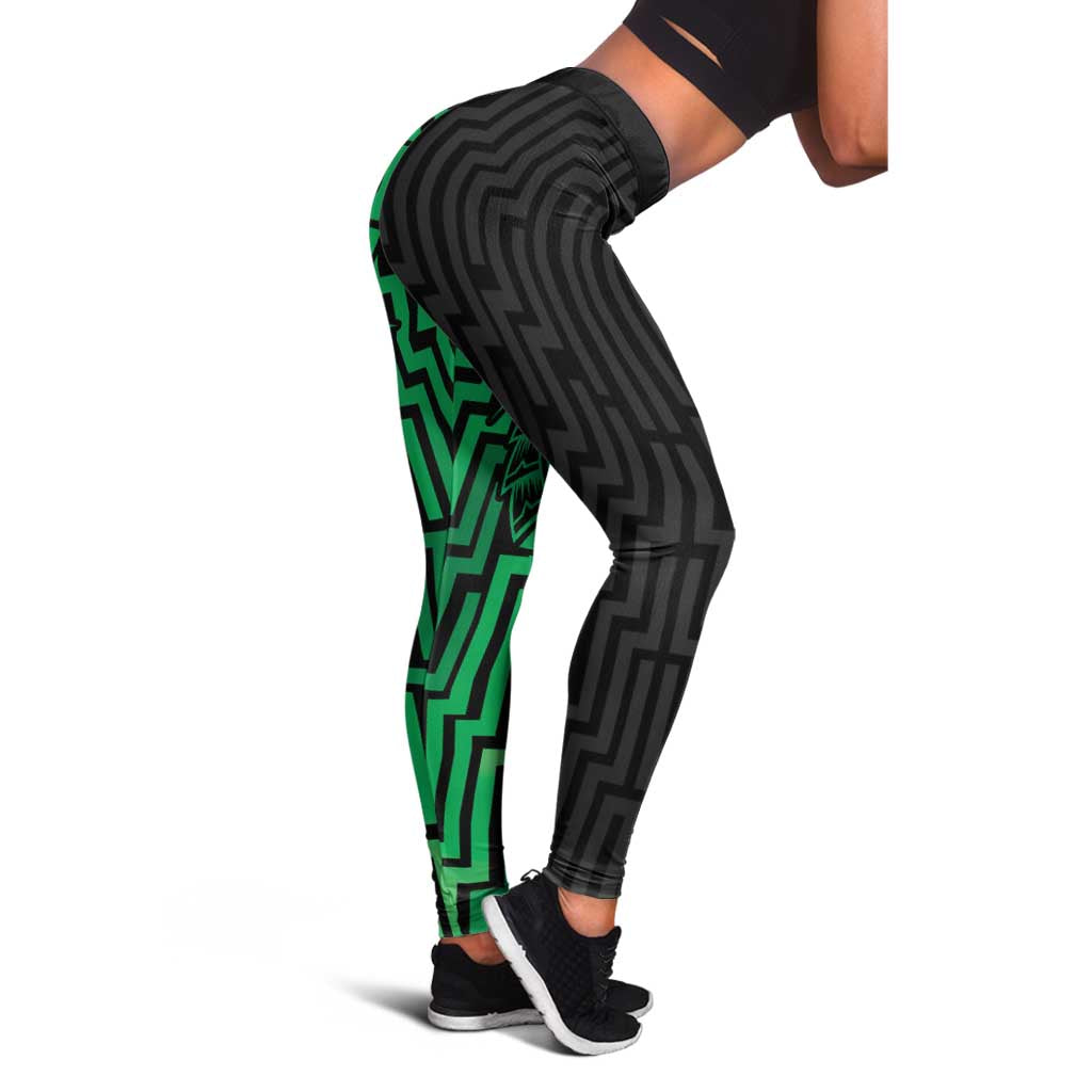 Basketball New Zealand Leggings Green Maori Ta Moko Indigenous - Aussie Hoodie