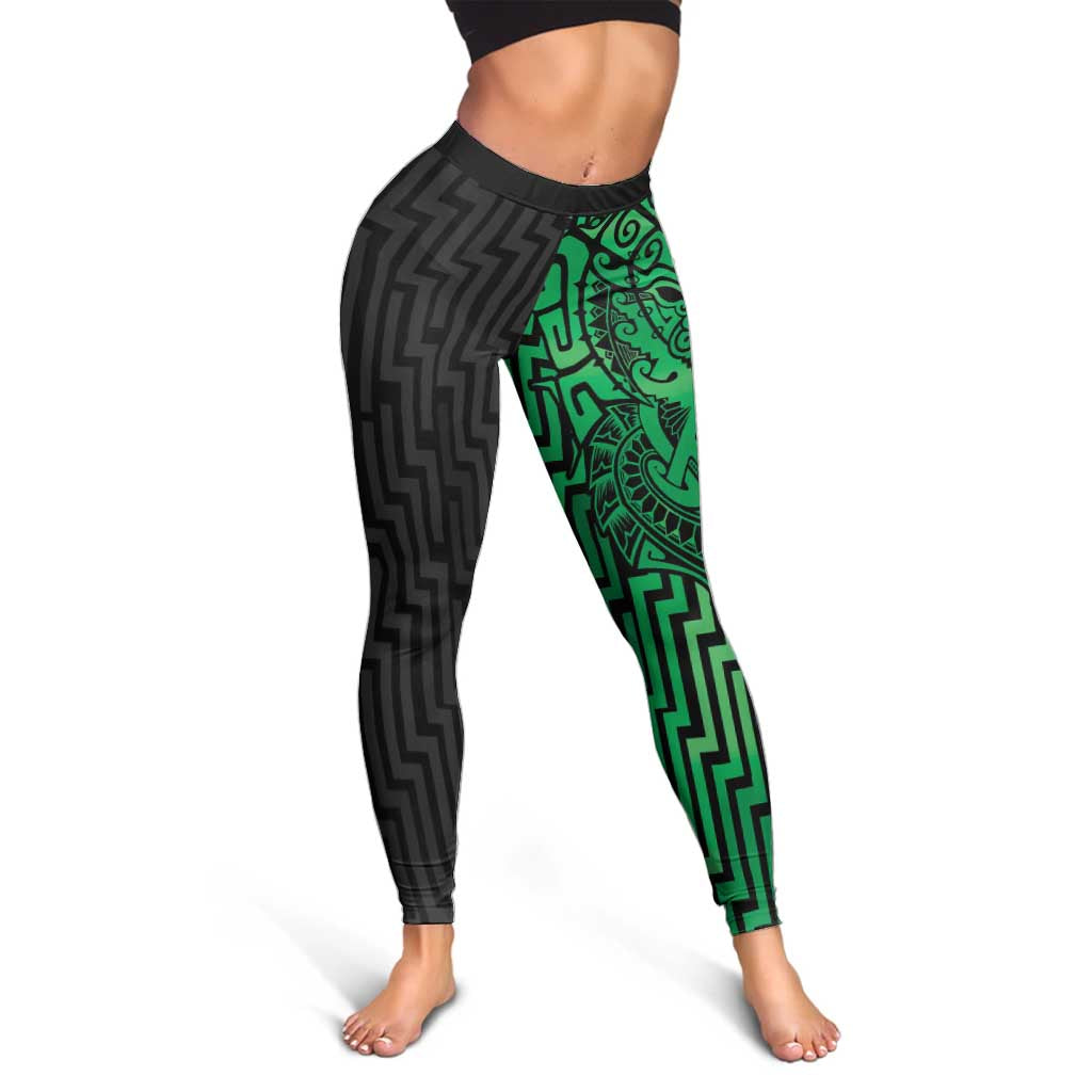 Basketball New Zealand Leggings Green Maori Ta Moko Indigenous - Aussie Hoodie