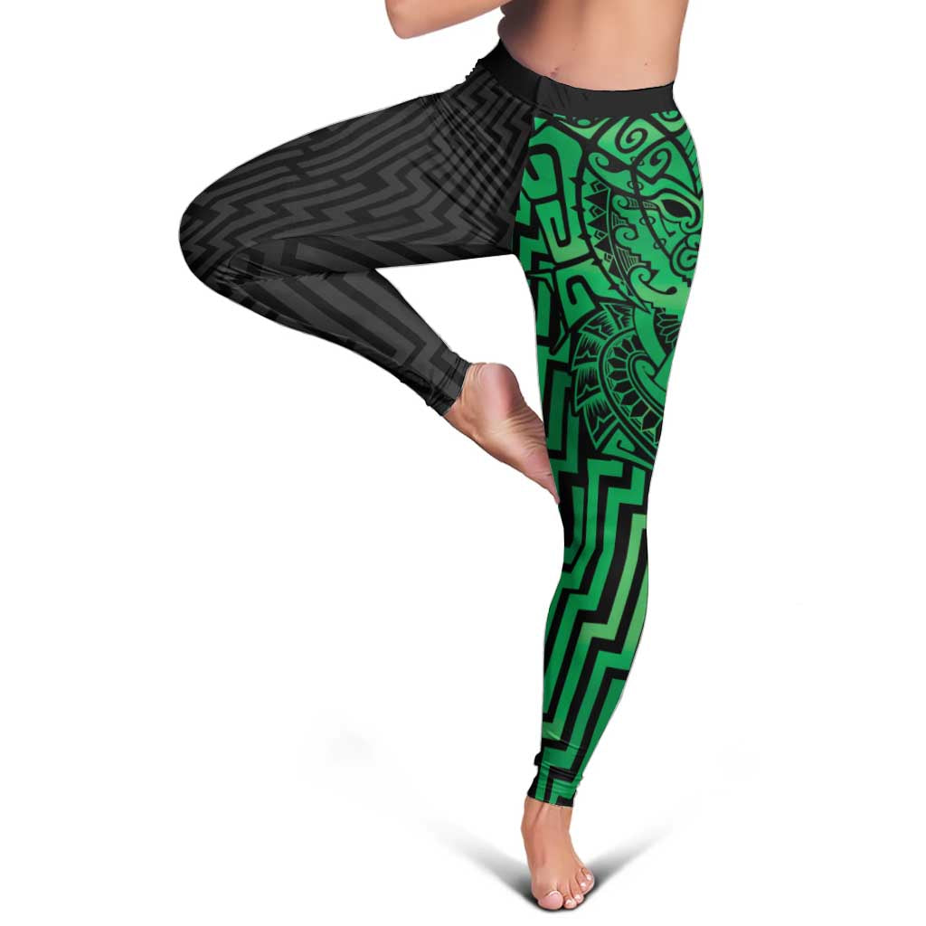 Basketball New Zealand Leggings Green Maori Ta Moko Indigenous - Aussie Hoodie