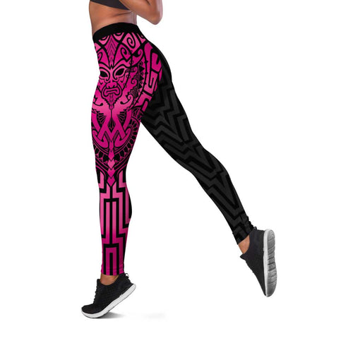 Basketball New Zealand Leggings Pink Maori Ta Moko Indigenous - Aussie Hoodie