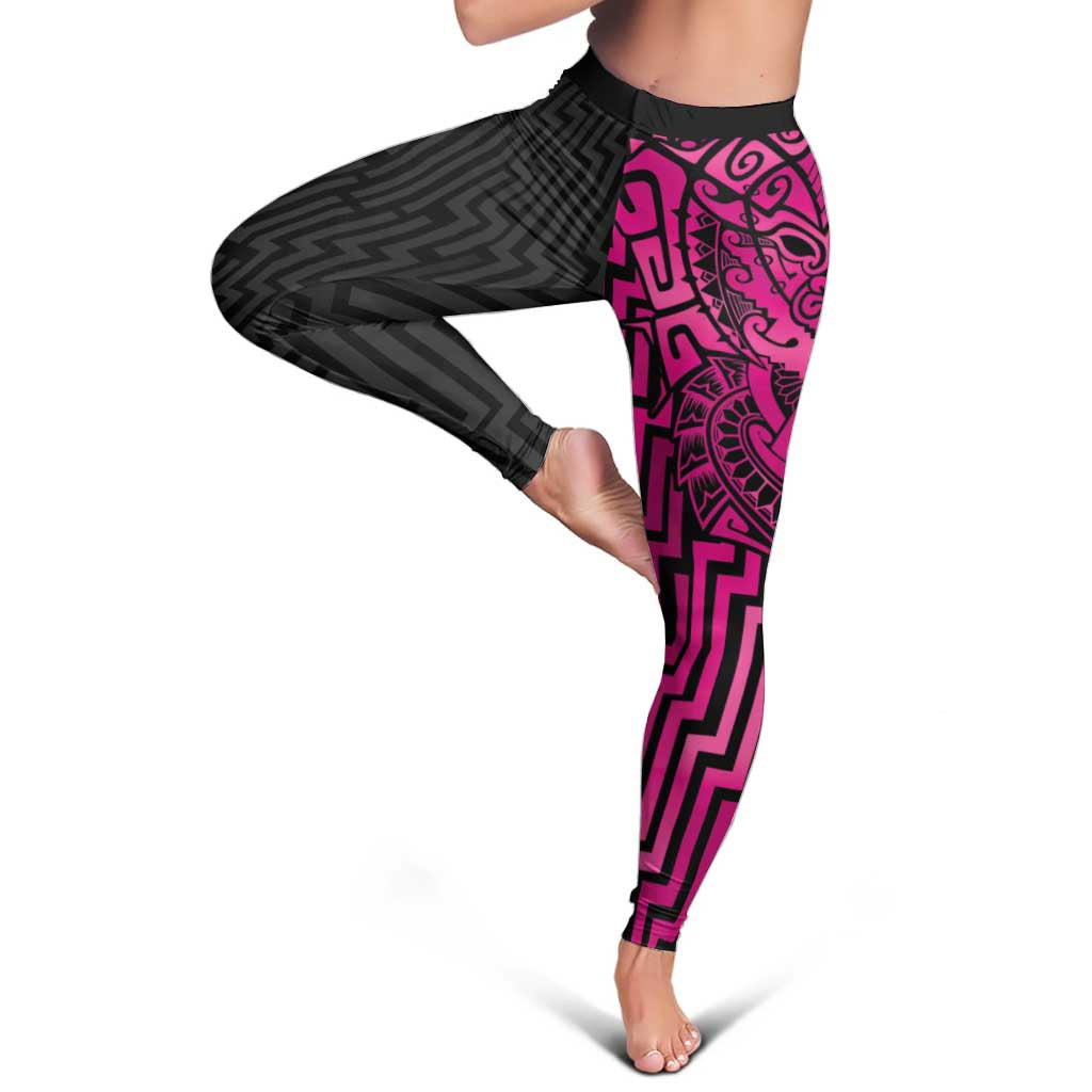 Basketball New Zealand Leggings Pink Maori Ta Moko Indigenous - Aussie Hoodie