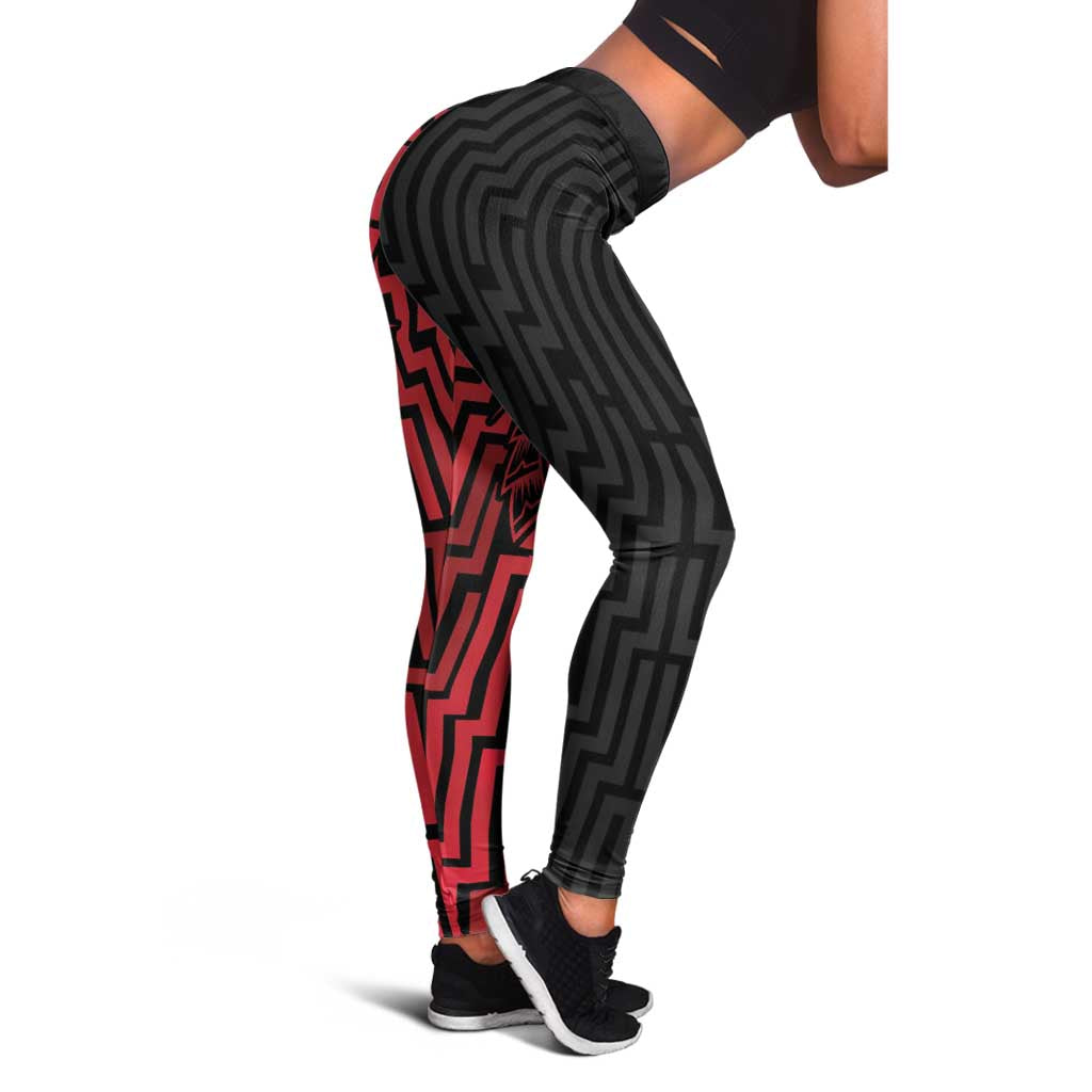 Basketball New Zealand Leggings Red Maori Ta Moko Indigenous - Aussie Hoodie