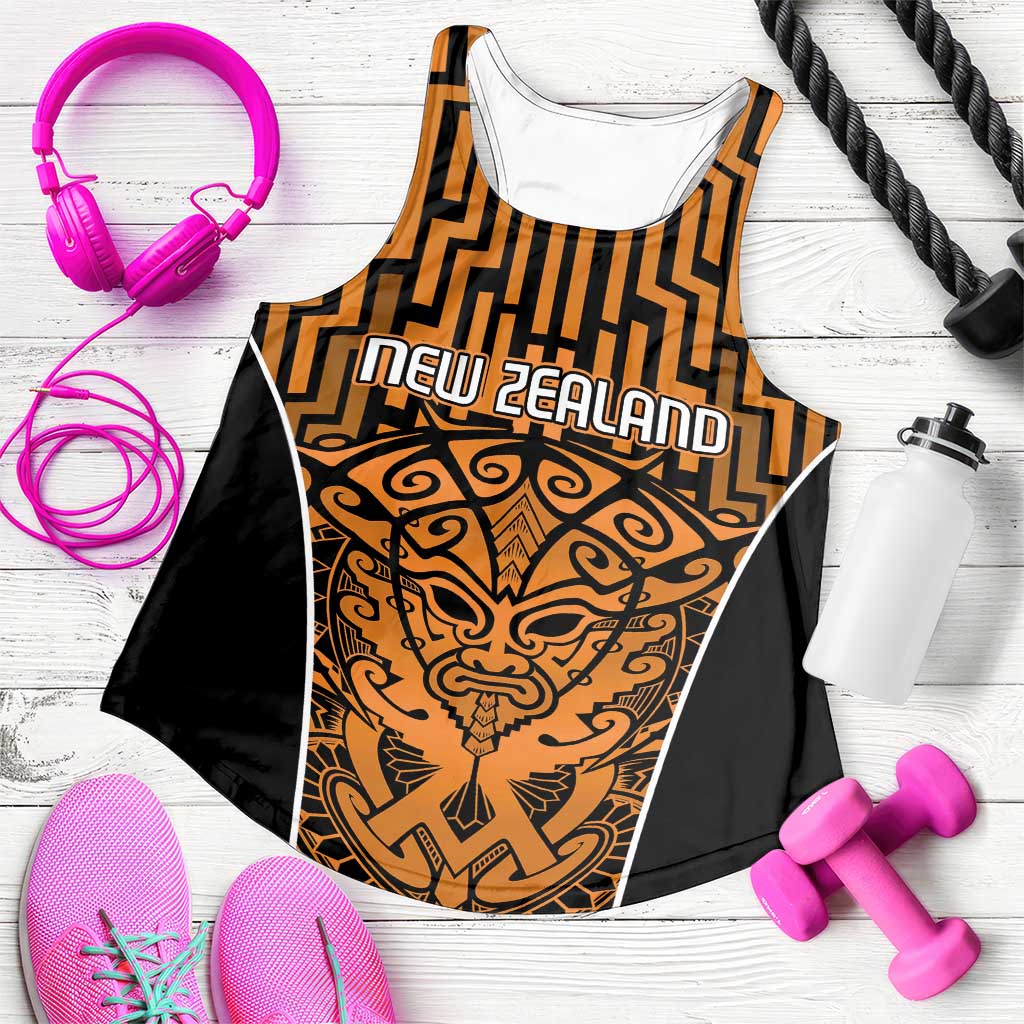 Basketball New Zealand Women Racerback Tank Gold Maori Ta Moko Indigenous - Aussie Hoodie