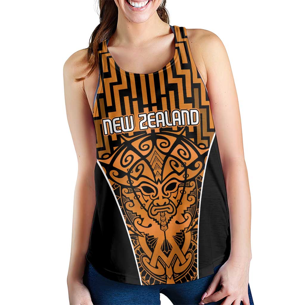 Basketball New Zealand Women Racerback Tank Gold Maori Ta Moko Indigenous - Aussie Hoodie