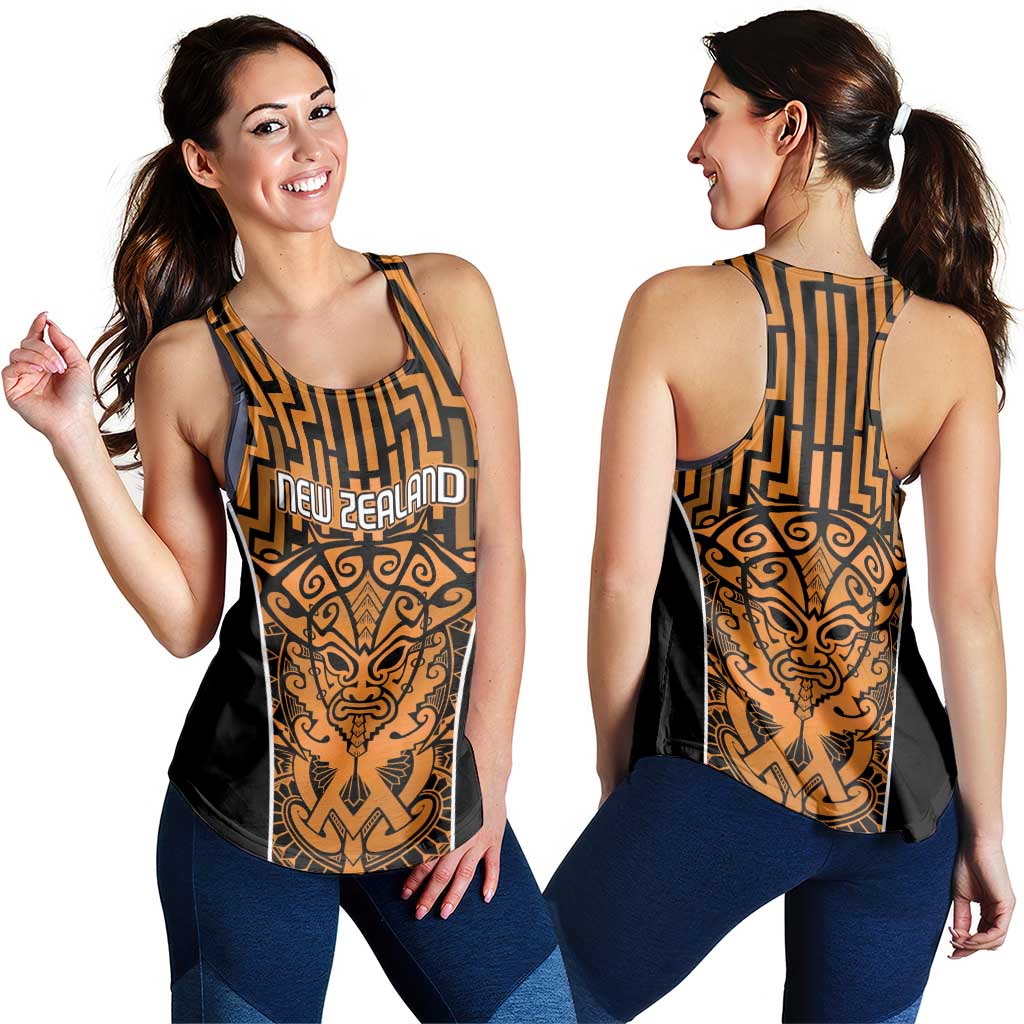 Basketball New Zealand Women Racerback Tank Gold Maori Ta Moko Indigenous - Aussie Hoodie