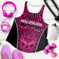 Basketball New Zealand Women Racerback Tank Pink Maori Ta Moko Indigenous - Aussie Hoodie