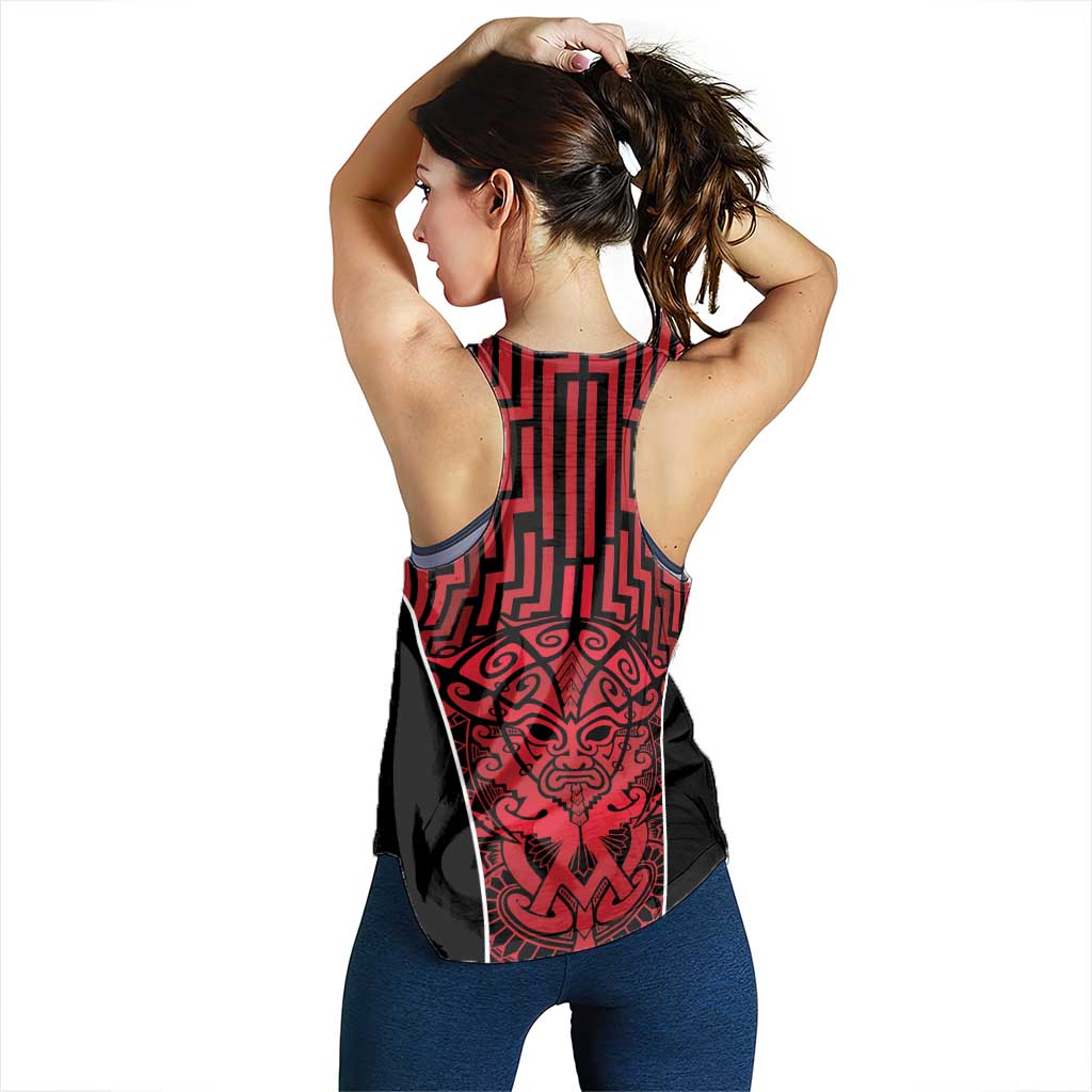 Basketball New Zealand Women Racerback Tank Red Maori Ta Moko Indigenous - Aussie Hoodie