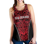 Basketball New Zealand Women Racerback Tank Red Maori Ta Moko Indigenous - Aussie Hoodie