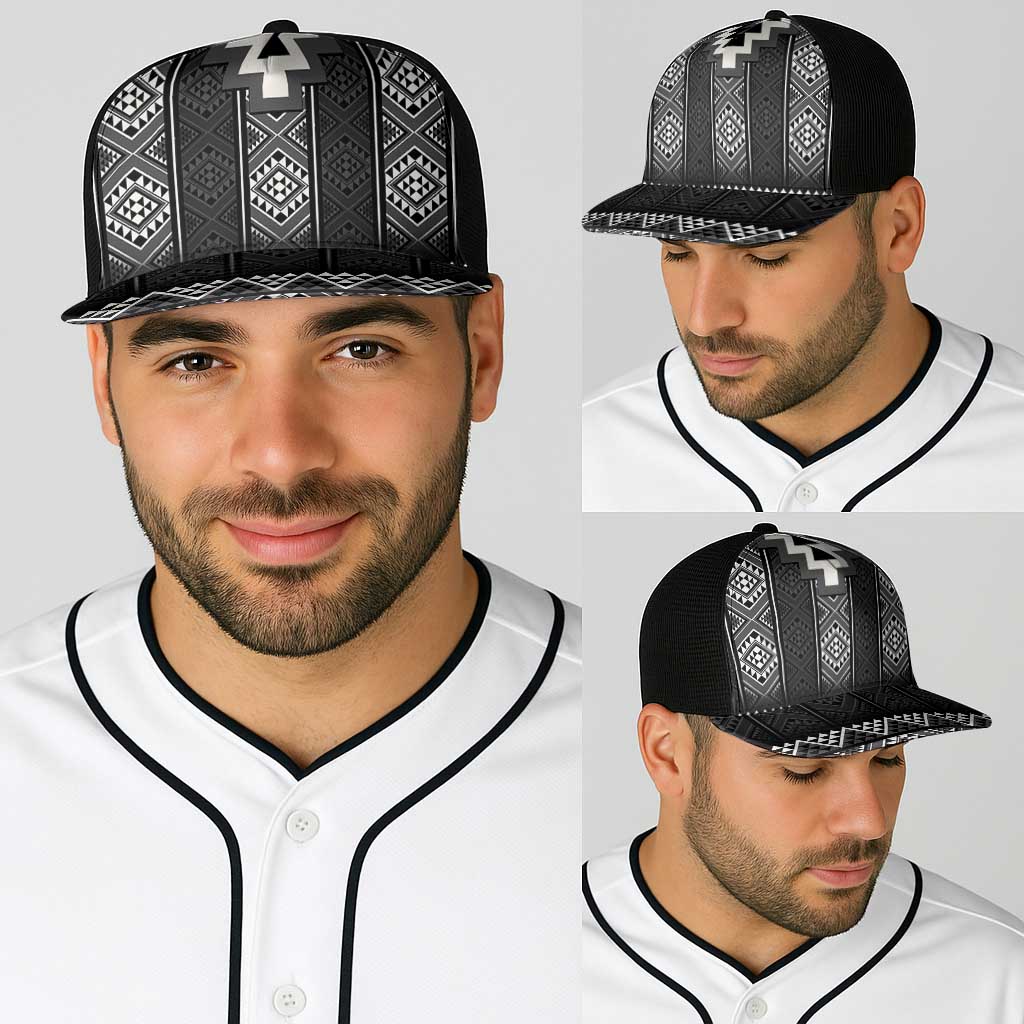 Black Taniko Aotearoa Baseball Net Cap Niho Taniwha Mix Poutama - Aussie Hoodie