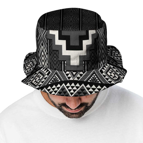 Black Taniko Aotearoa Bucket Hat Niho Taniwha Mix Poutama LT14
