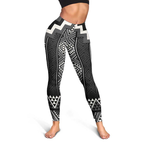 Black Taniko Aotearoa Leggings Niho Taniwha Mix Poutama