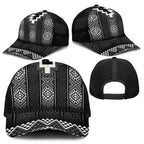 Black Taniko Aotearoa Mesh Trucker Cap Niho Taniwha Mix Poutama - Aussie Hoodie