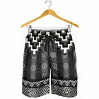Black Taniko Aotearoa Shorts for Men Niho Taniwha Mix Poutama