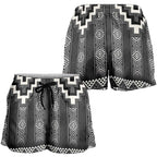 Black Taniko Aotearoa Shorts for Women Niho Taniwha Mix Poutama