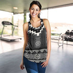 Black Taniko Aotearoa Women Racerback Tank Niho Taniwha Mix Poutama