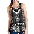 Black Taniko Aotearoa Women Racerback Tank Niho Taniwha Mix Poutama