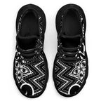 Black White New Zealand Taniko Motifs Clunky Sneakers Aotearoa Maori Plumeria Curve Style