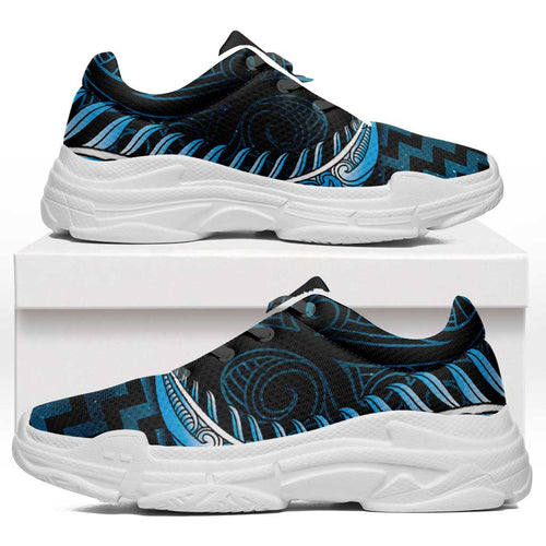 Blue Matariki New Zealand Chunky Sneakers Maori Poutama Galaxy Vibes