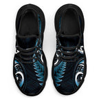 Blue New Zealand Clunky Sneakers Aotearoa Silver Fern With Manaia Maori Unique