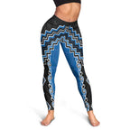 Blue Niho Taniwha Mix Poutama Leggings Unique Taniko Aotearoa - Aussie Hoodie
