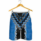 Blue Niho Taniwha Mix Poutama Shorts for Men Unique Taniko Aotearoa - Aussie Hoodie