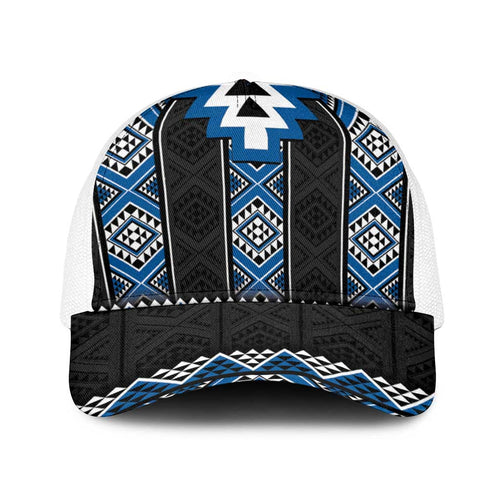 Blue Taniko Aotearoa Baseball Net Cap Niho Taniwha Mix Poutama - Aussie Hoodie