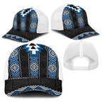 Blue Taniko Aotearoa Baseball Net Cap Niho Taniwha Mix Poutama - Aussie Hoodie