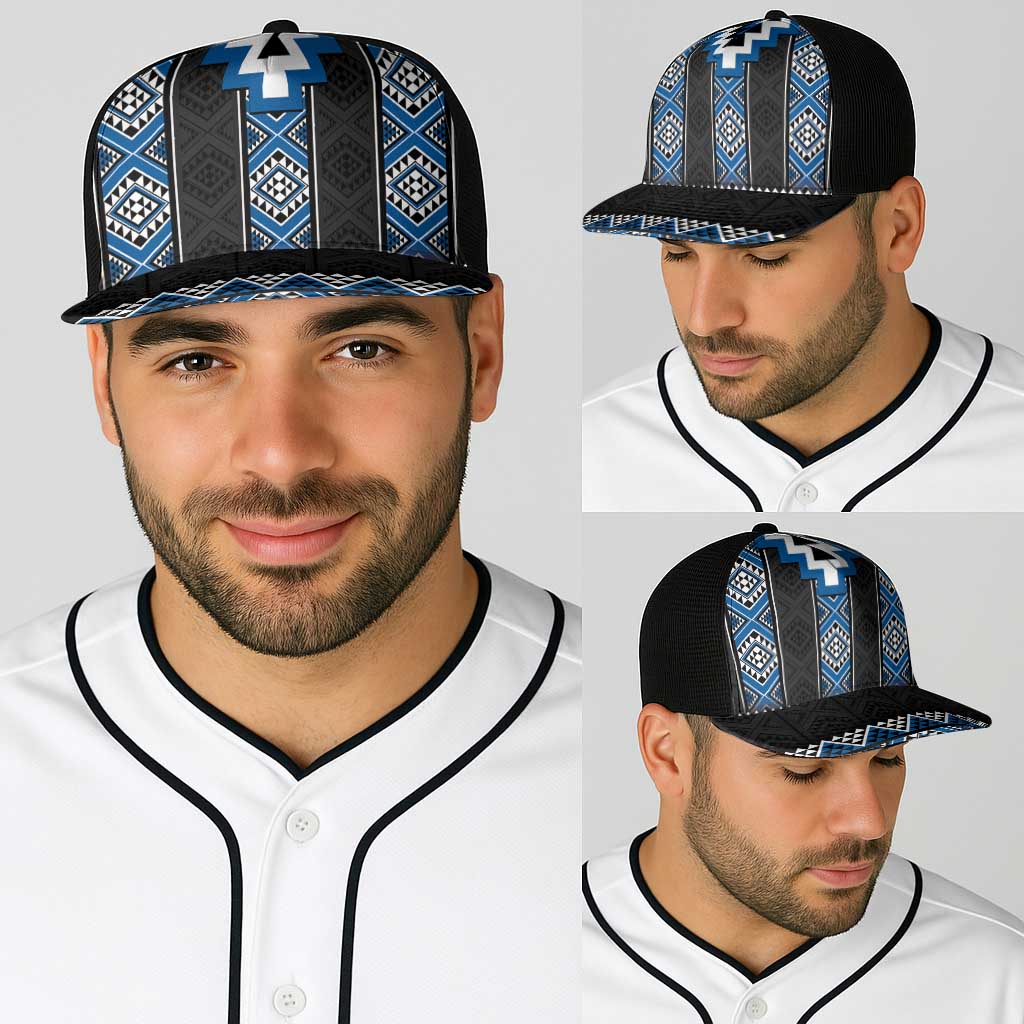 Blue Taniko Aotearoa Baseball Net Cap Niho Taniwha Mix Poutama - Aussie Hoodie