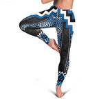 Blue Taniko Aotearoa Leggings Niho Taniwha Mix Poutama