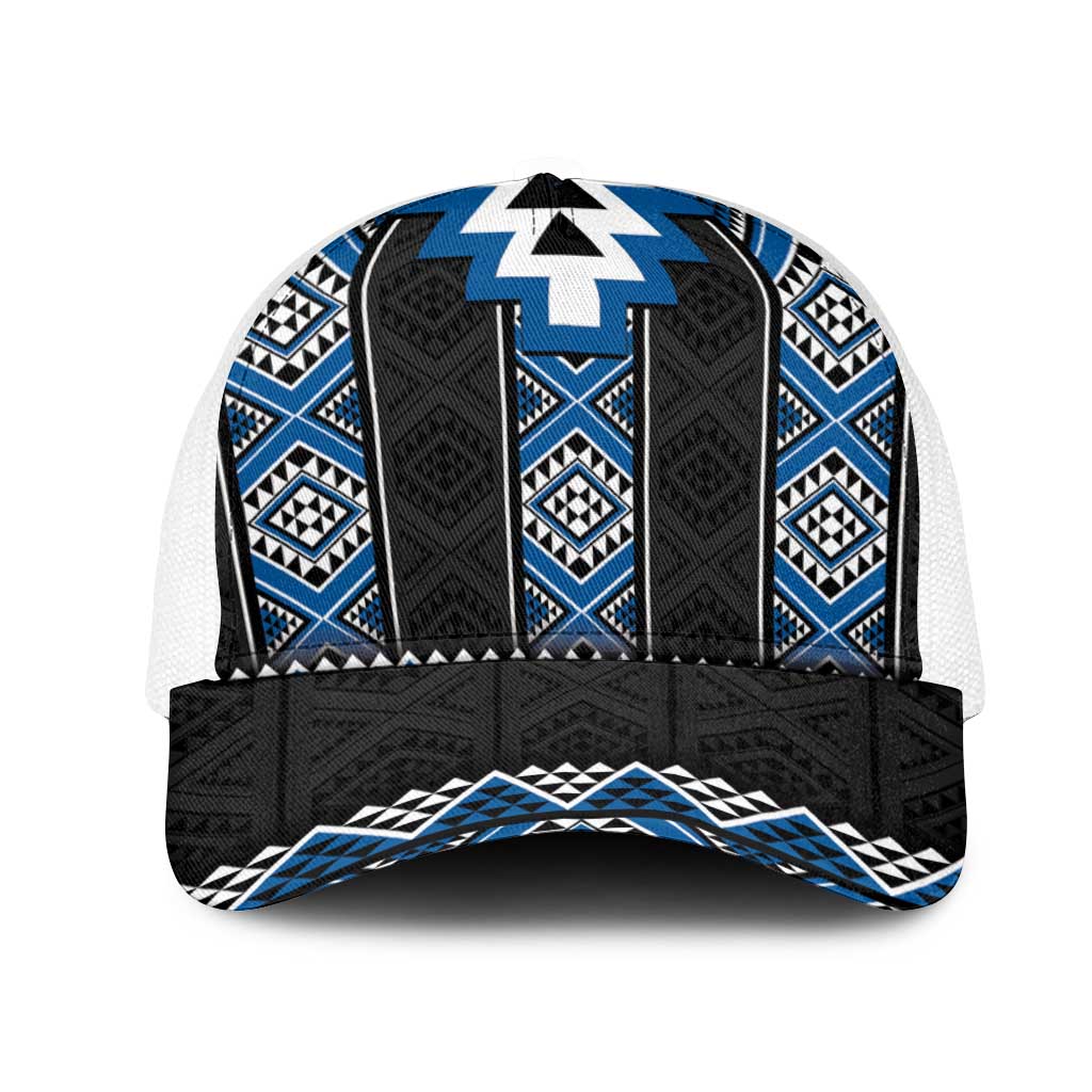 Blue Taniko Aotearoa Mesh Trucker Cap Niho Taniwha Mix Poutama - Aussie Hoodie