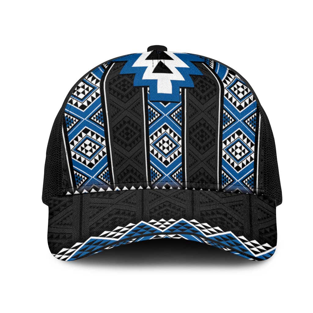 Blue Taniko Aotearoa Mesh Trucker Cap Niho Taniwha Mix Poutama - Aussie Hoodie