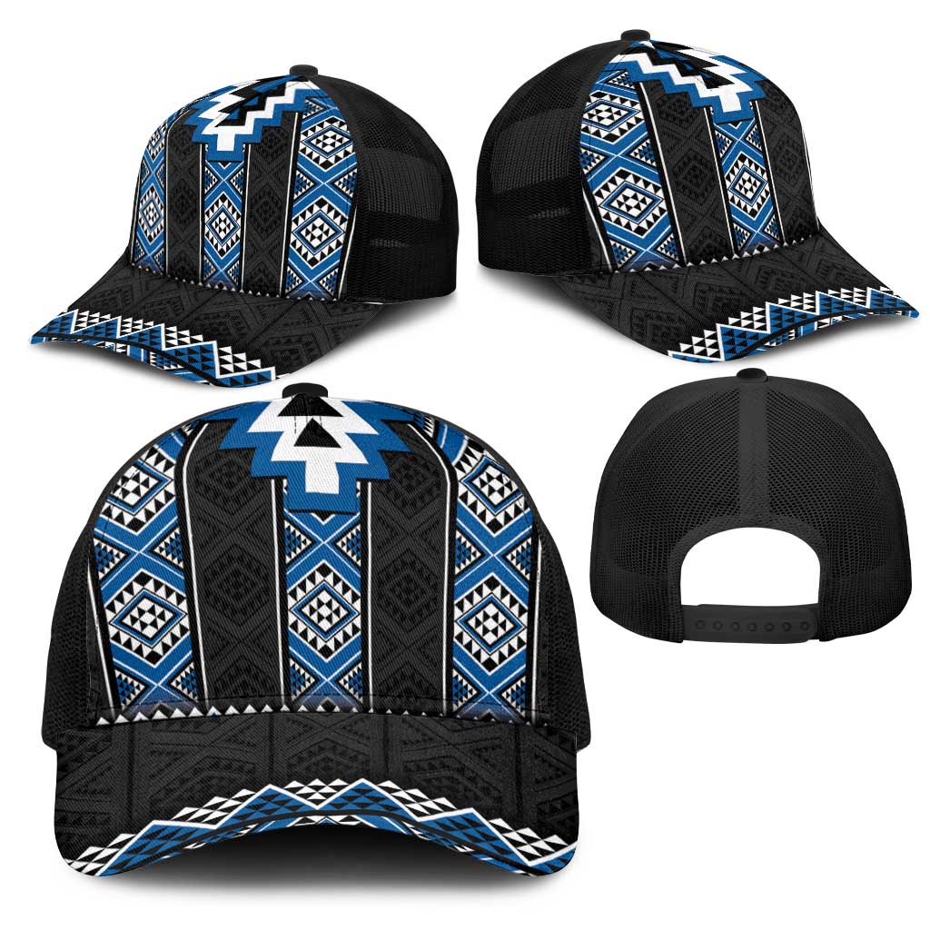 Blue Taniko Aotearoa Mesh Trucker Cap Niho Taniwha Mix Poutama - Aussie Hoodie