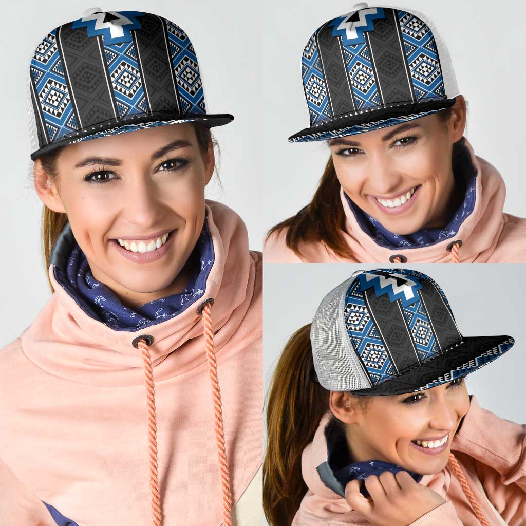 Blue Taniko Aotearoa Mesh Trucker Cap Niho Taniwha Mix Poutama - Aussie Hoodie
