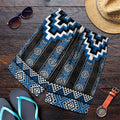 Blue Taniko Aotearoa Shorts for Men Niho Taniwha Mix Poutama
