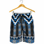 Blue Taniko Aotearoa Shorts for Men Niho Taniwha Mix Poutama