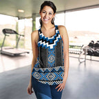 Blue Taniko Aotearoa Women Racerback Tank Niho Taniwha Mix Poutama