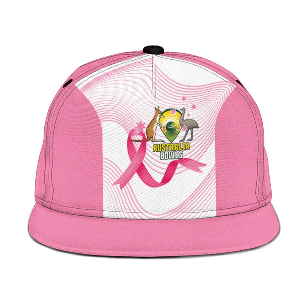 Bowls Australia Breast Cancer Snapback Cap Pink Ribbon Curve Sporty - Aussie Hoodie