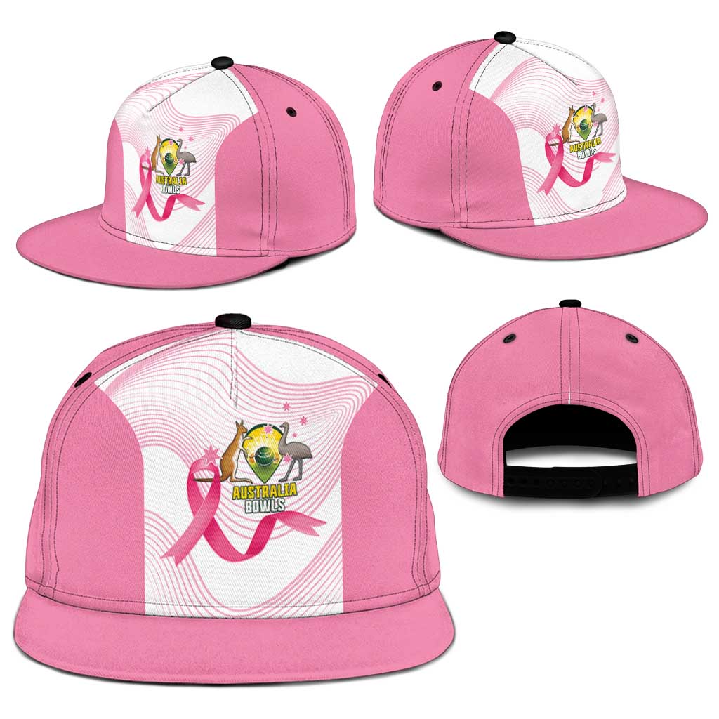 Bowls Australia Breast Cancer Snapback Cap Pink Ribbon Curve Sporty - Aussie Hoodie