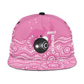 Bowls Australia Breast Cancer Snapback Cap Pink Ribbon Kangaroo Aboriginal Art - Aussie Hoodie